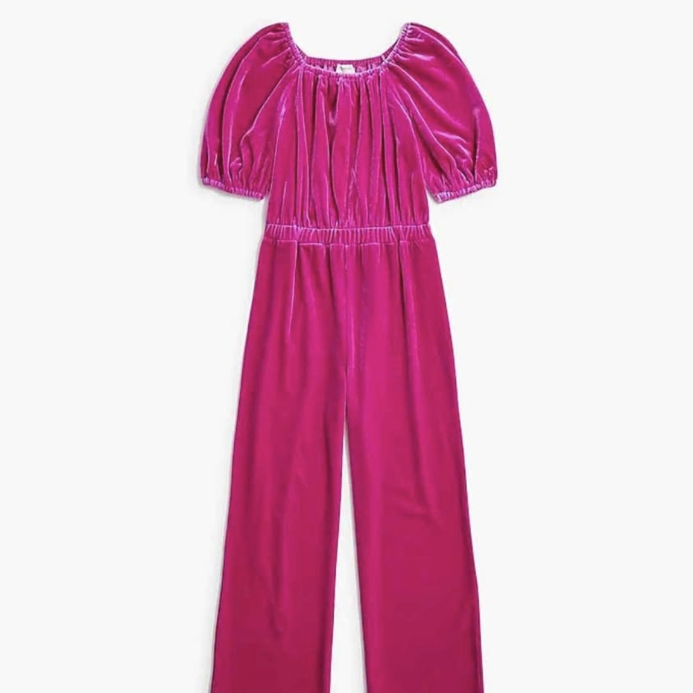 Crewcuts Pink Velvet Jumpsuit